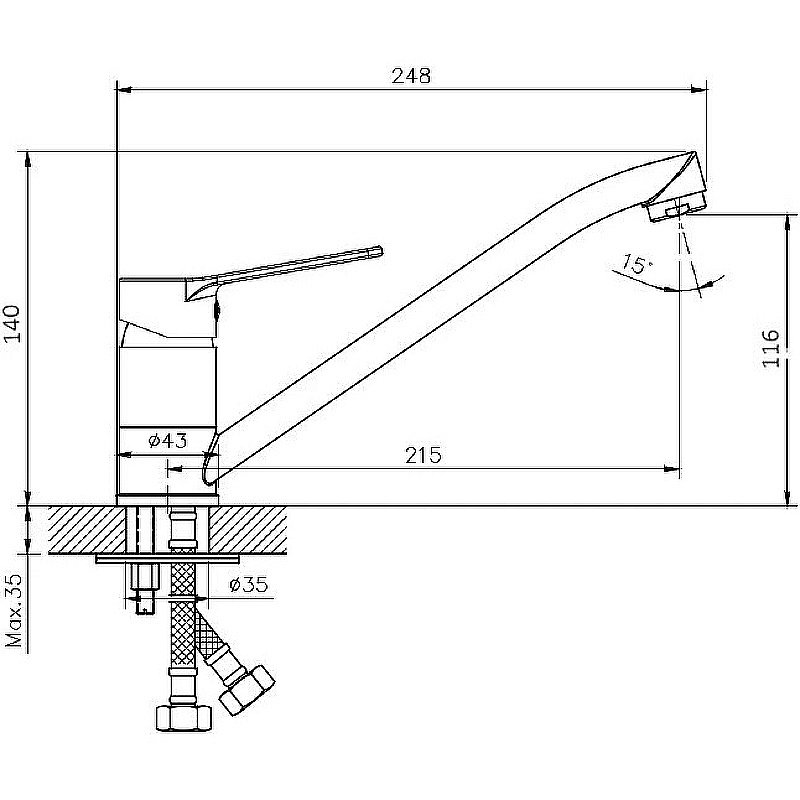 Смеситель для кухни Rush Haiti HA1935-25 купить в интернет-магазине сантехники Sanbest
