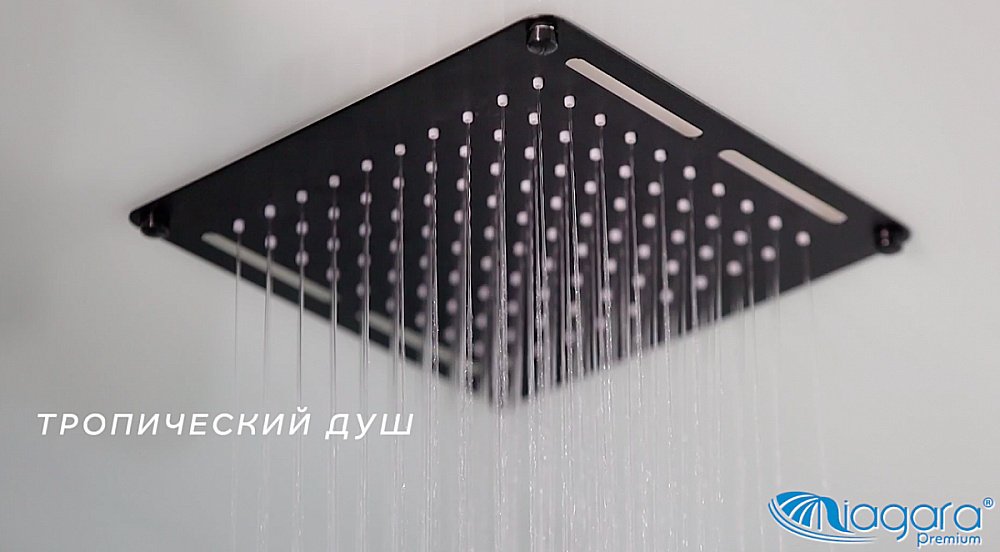 Душевая кабина Niagara Premium NG- 6902-01Q BLACK 100x100 купить в интернет-магазине Sanbest