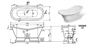 Ванна Эстет Бостон 180х74 на подиуме/цвет по RAL купить в интернет-магазине Sanbest