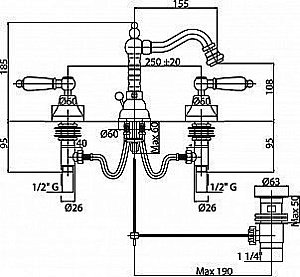 Смеситель для биде Caprigo ADRIA–Classic 03-031-VOT купить в интернет-магазине сантехники Sanbest