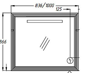 Зеркало Опадирис Карат 80 темное дерево с золотом в ванную от интернет-магазине сантехники Sanbest