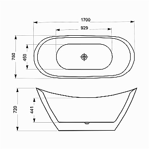 Ванна Azario MELADO 170х75 AZ-6107-17W белая купить в интернет-магазине Sanbest
