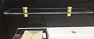 Полка стеклянная De Aqua Токката 258141 90 золото купить в интернет-магазине сантехники Sanbest