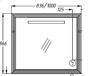 Зеркало Опадирис Карат 80 темное дерево с золотом в ванную от интернет-магазине сантехники Sanbest