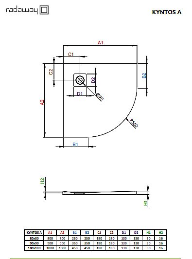 Душевой поддон Radaway Kyntos A 100x100 HKA100100-74 cemento купить в интернет-магазине Sanbest