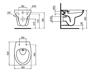 Унитаз подвесной с биде Ideal Standard Ecco W705501 купить в интернет-магазине Sanbest