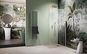 Душевое ограждение Radaway Modo F SL Brushed Gold II 115 стекло прозрачное/профиль брашированное золото купить в интернет-магазине Sanbest