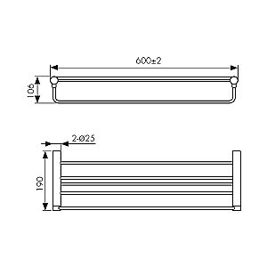 Полка для ванны Kaiser Vita KH-3239 золото брашированное купить в интернет-магазине сантехники Sanbest