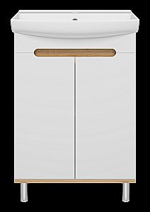 Тумба с раковиной Misty Сканди - 60 Э-Ска01060-0150-2Д белый/графит для ванной в интернет-магазине Sanbest