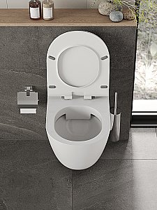 Унитаз подвесной Orange CI07-150W+APB100 безободковый, с крышкой микролифт, с инсталляцией, белый/кнопка хром купить в интернет-магазине Sanbest