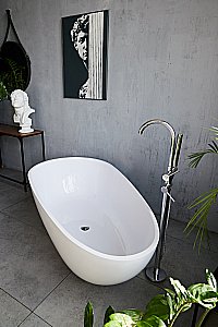 Ванна из искусственного камня Marmo Bagno Венеция 170х84 MB-VN170-85 белая купить в интернет-магазине Sanbest