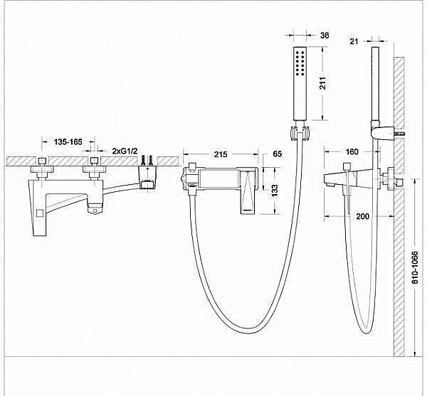 Смеситель для ванны BRAVAT Iceberg F676110C-B-RUS купить в интернет-магазине сантехники Sanbest