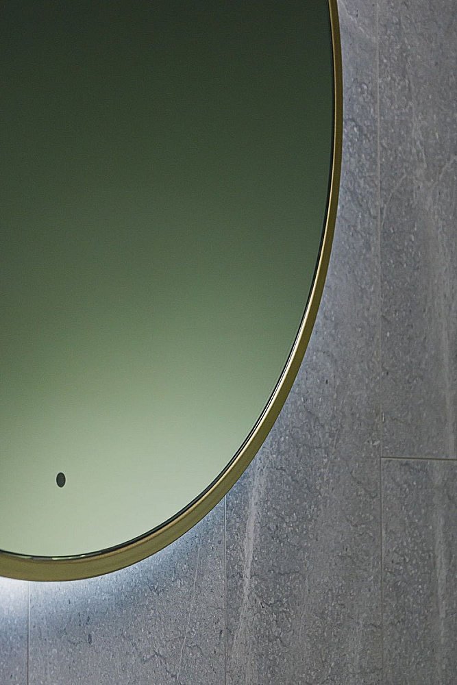 Зеркало Art&Max ASTI AM-Ast-800-DS-FNC-Gold в ванную от интернет-магазине сантехники Sanbest