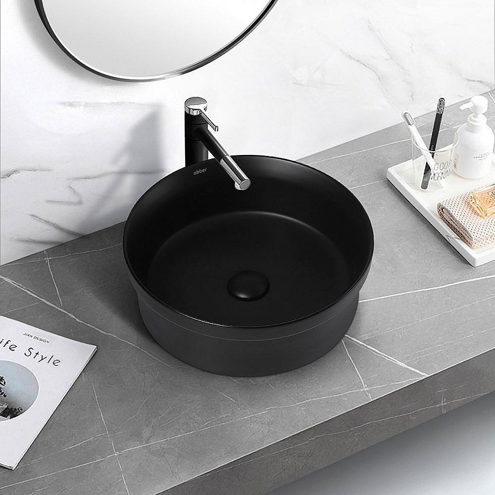 Раковина накладная ABBER Bequem AC2103MB черная матовая купить в интернет-магазине Sanbest