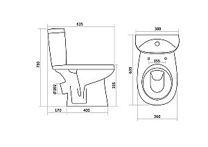 Унитаз-компакт Santek Анимо 1WH110032 с бачком, с крышкой купить в интернет-магазине Sanbest