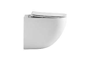 Унитаз подвесной Aquatek ГЕЛИОС AQ1993T-00 белый, безободковый, с крышкой микролифт, слив-торнадо купить в интернет-магазине Sanbest