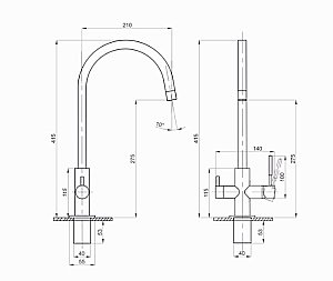 Смеситель для кухни 35k MIXLINE MLSS-03202 бронза купить в интернет-магазине сантехники Sanbest