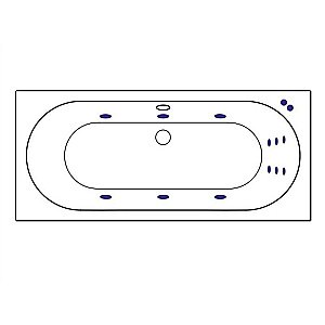 Ванна акриловая EXCELLENT Oceana Slim LINE WAEX.OCE18S.LINE.BR 180x80 белая с гидромассажем купить в интернет-магазине Sanbest