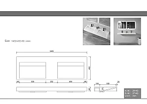 Раковина двойная Armadi Art FLAT 859-140-2 140 белая купить в интернет-магазине Sanbest