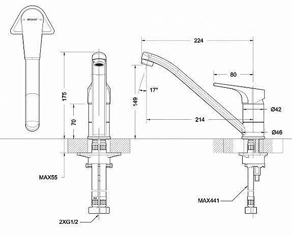 Смеситель для кухни Bravat VEGA F7119177CP-1 купить в интернет-магазине сантехники Sanbest