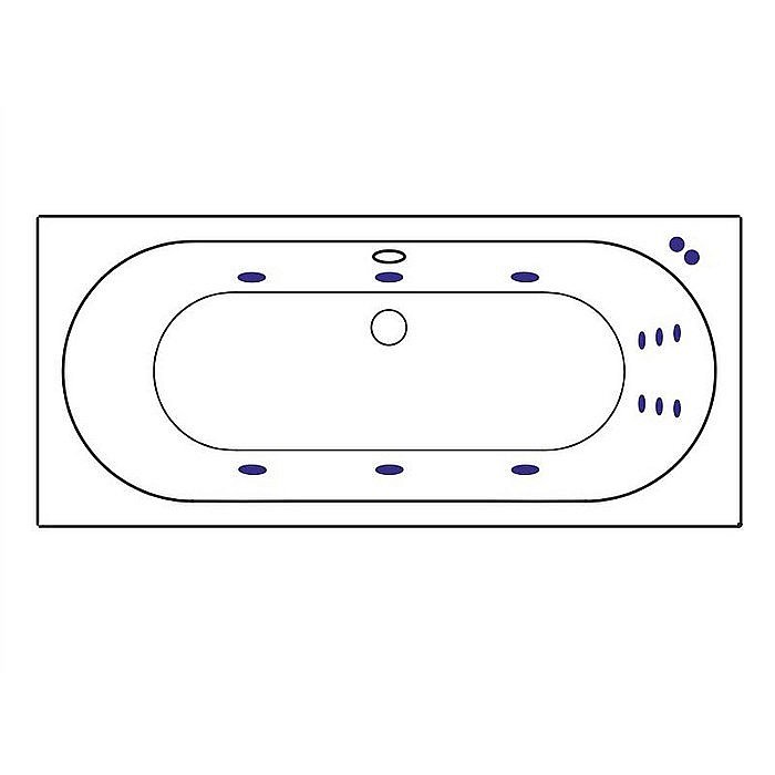 Ванна акриловая EXCELLENT Oceana Slim LINE WAEX.OCE18S.LINE.BR 180x80 белая с гидромассажем купить в интернет-магазине Sanbest