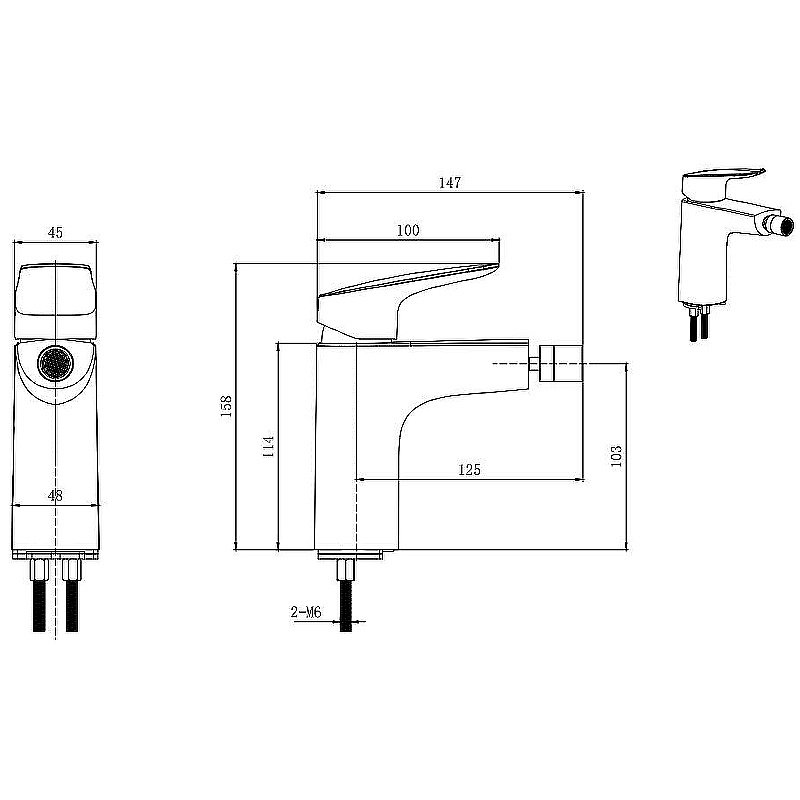 Смеситель для биде Aquatek Вега AQ1018CR хром купить в интернет-магазине сантехники Sanbest