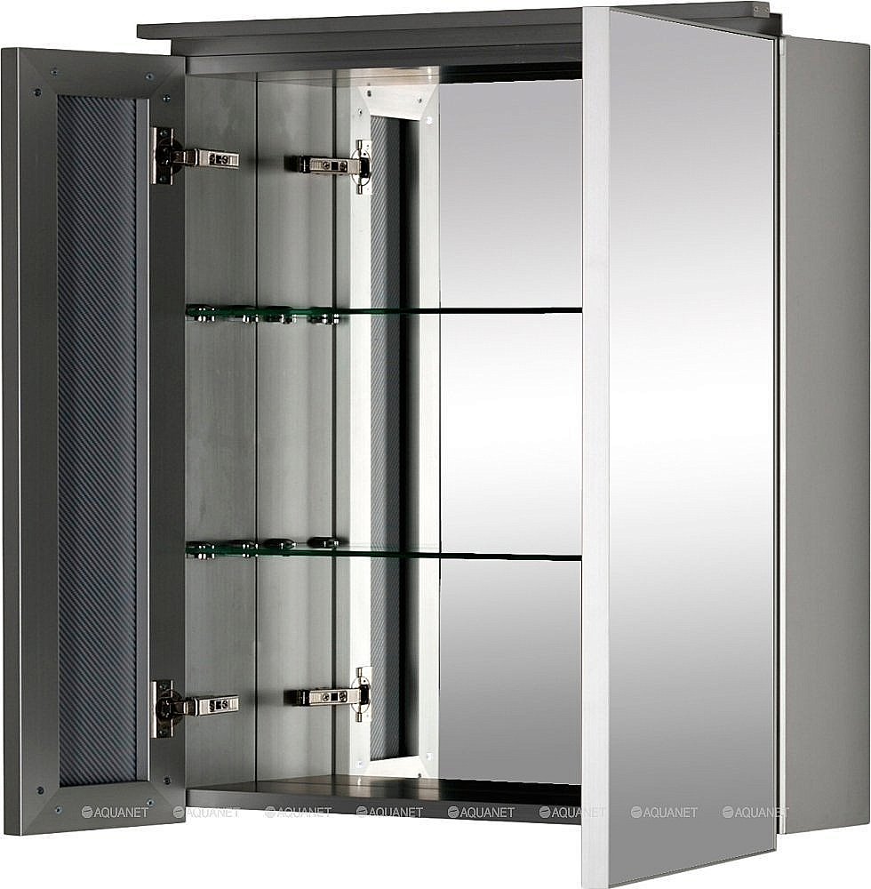 Зеркальный шкаф De Aqua Алюминиум 261751 70 серебро купить в интернет-магазине сантехники Sanbest