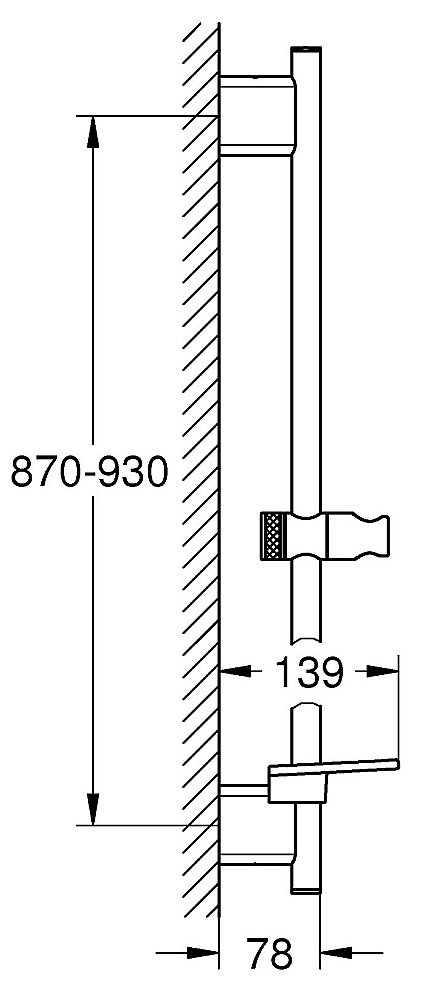 Душевая штанга Grohe RainShower SmartActive 22125KF0 фантомный черный купить в интернет-магазине сантехники Sanbest