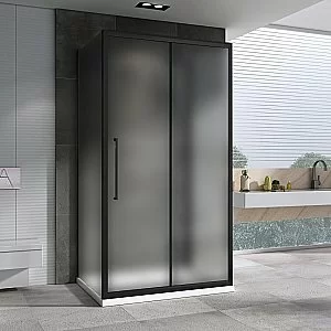 Душевой уголок ABBER Schwarzer Diamant AG30150BMH-S100BM-S100BM 150х100 стекло матовое/профиль черный купить в интернет-магазине Sanbest