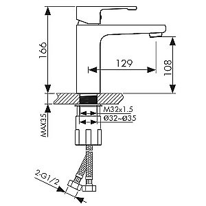 Смеситель для раковины Kaiser Elite 01011-2 купить в интернет-магазине сантехники Sanbest