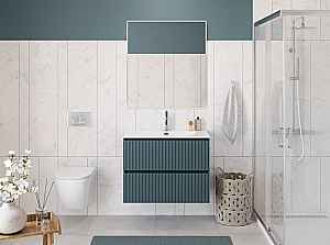 Тумба с раковиной BelBagno UNO-MINI 80 голубая матовая для ванной в интернет-магазине Sanbest