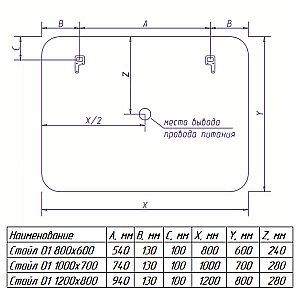 Зеркало Misty Стайл D1 120x80 в ванную от интернет-магазине сантехники Sanbest