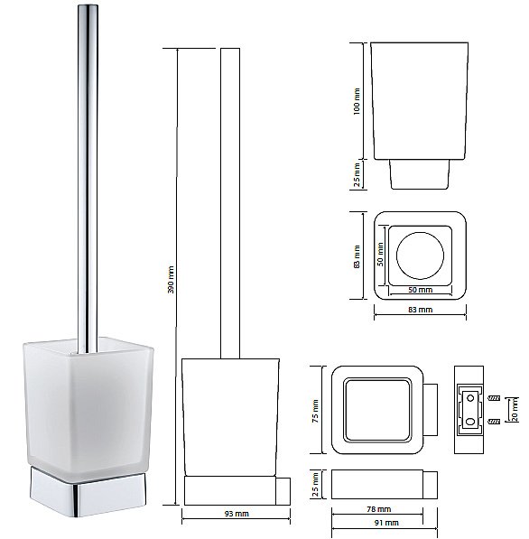 Ёршик подвесной Bemeta Solo 139113142 купить в интернет-магазине сантехники Sanbest