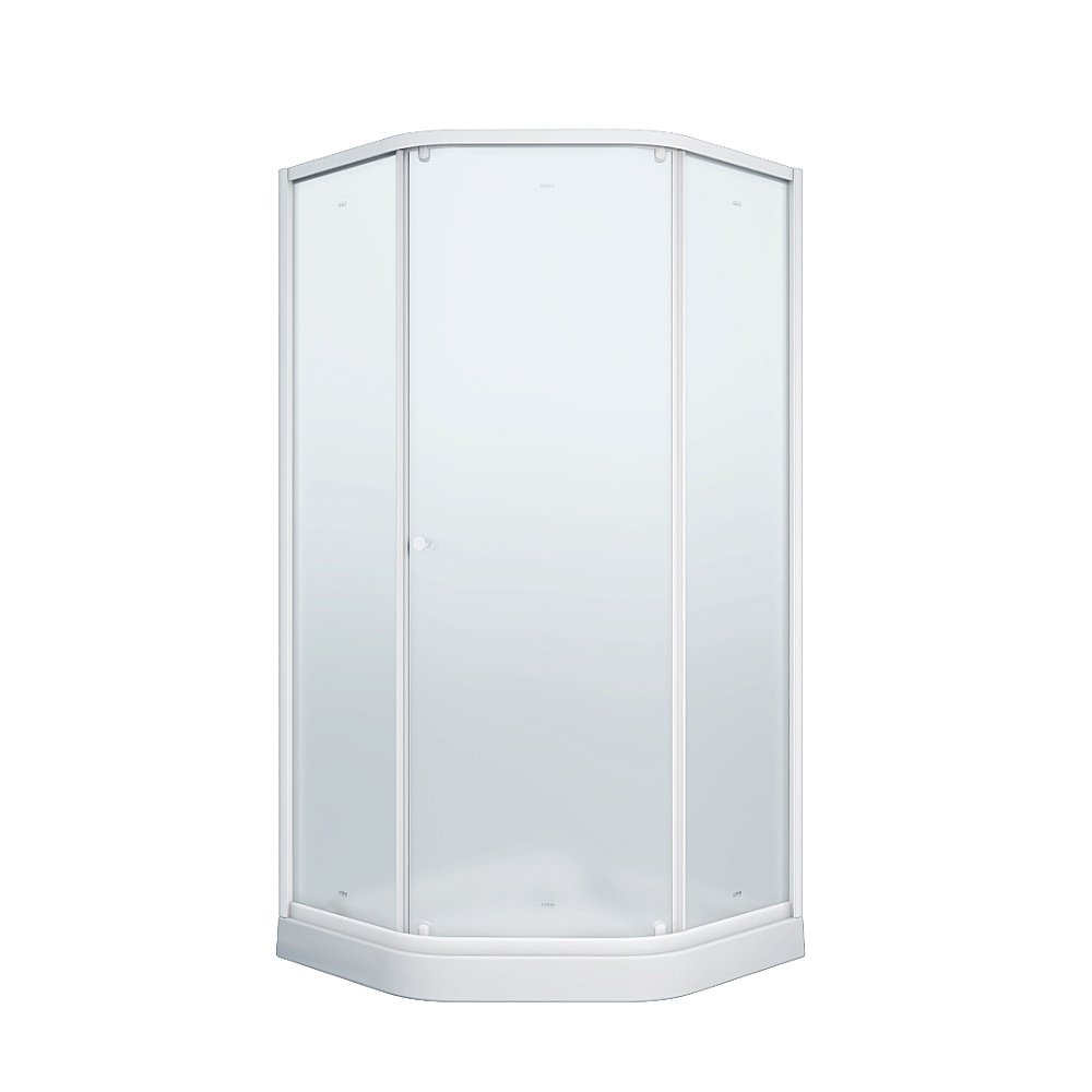 Душевой уголок Parly ZEP91FR 90х90 стекло матовое/профиль белый купить в интернет-магазине Sanbest