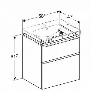 Тумба с раковиной Geberit Smyle 60 белый для ванной в интернет-магазине Sanbest