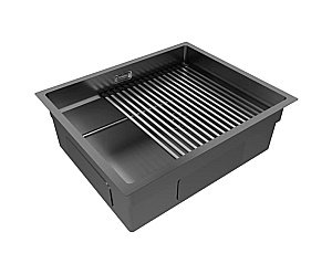 Кухонная мойка Paulmark NEXT-PRO 58 PM705845-GM вороненая сталь купить в интернет-магазине сантехники Sanbest