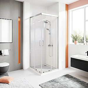 Душевой уголок Good Door Cube 100х100 КУ00006 стекло прозрачное/профиль хром купить в интернет-магазине Sanbest