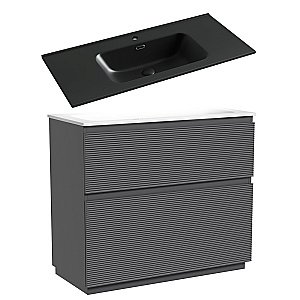 Тумба с раковиной Sancos FOLK Floor FL100FGS/CN7003MB 100 Grey soft для ванной в интернет-магазине Sanbest