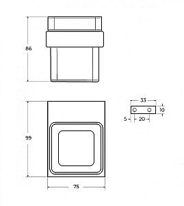 Стакан настенный Cezares SLIDER-TUMS-01 хром купить в интернет-магазине сантехники Sanbest