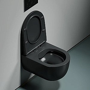 Унитаз подвесной Ceramica Nova Modena CN6063MDH безободковый, с крышкой микролифт, антрацит темный матовый купить в интернет-магазине Sanbest