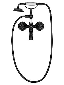 Смеситель для ванны с душем WONZON & WOGHAND RETRO, Черный матовый (WW-88639020-MB) купить в интернет-магазине сантехники Sanbest