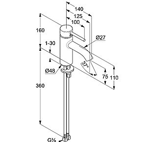 Смеситель для раковины Kludi Bozz 383890576WR4 хром купить в интернет-магазине сантехники Sanbest