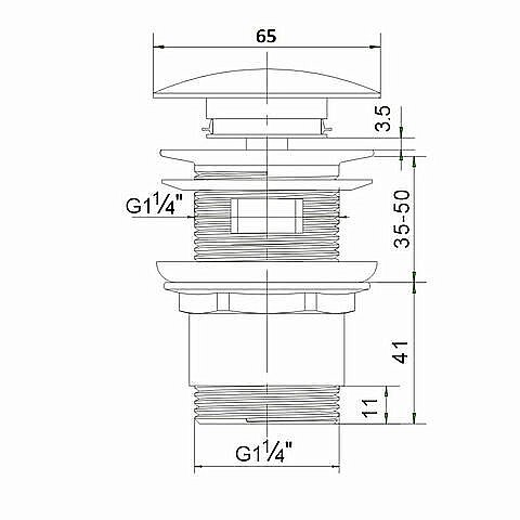 Донный клапан Orange X1-004b черный купить в интернет-магазине сантехники Sanbest