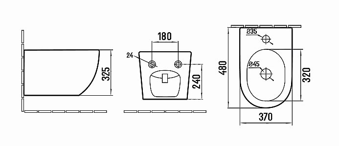Биде подвесное Vincea Globo VB1-14S белое купить в интернет-магазине Sanbest