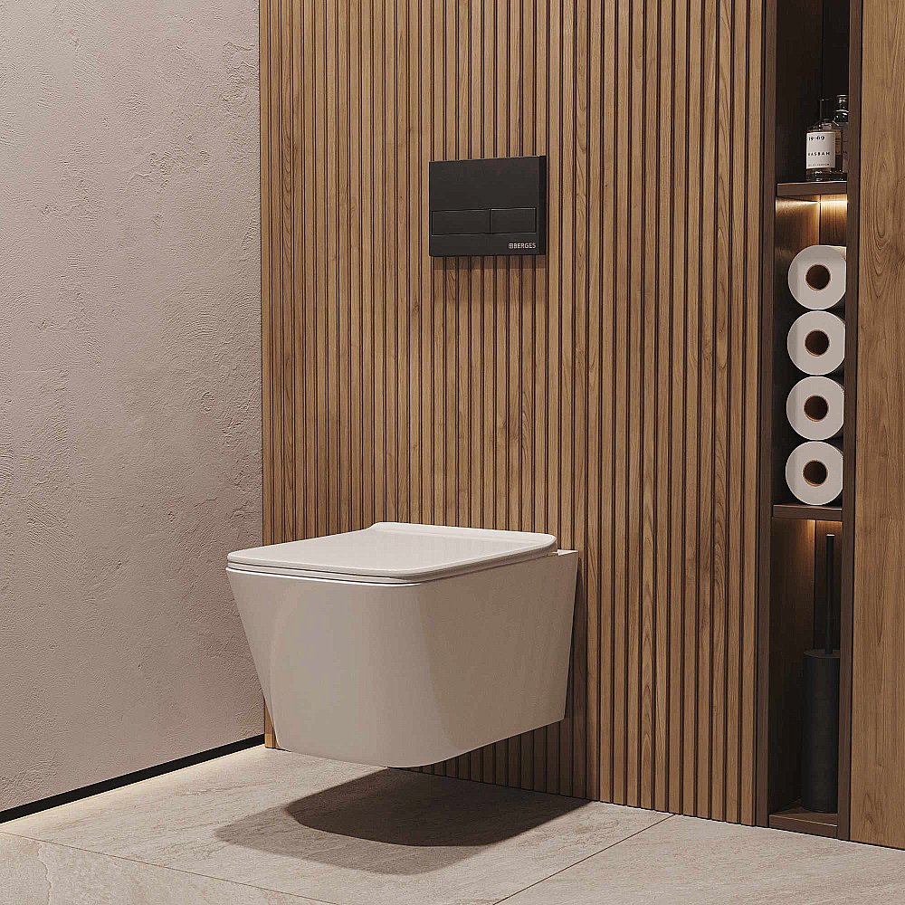 Унитаз подвесной BERGES Sigma 082254 безободковый, с крышкой микролифт купить в интернет-магазине Sanbest