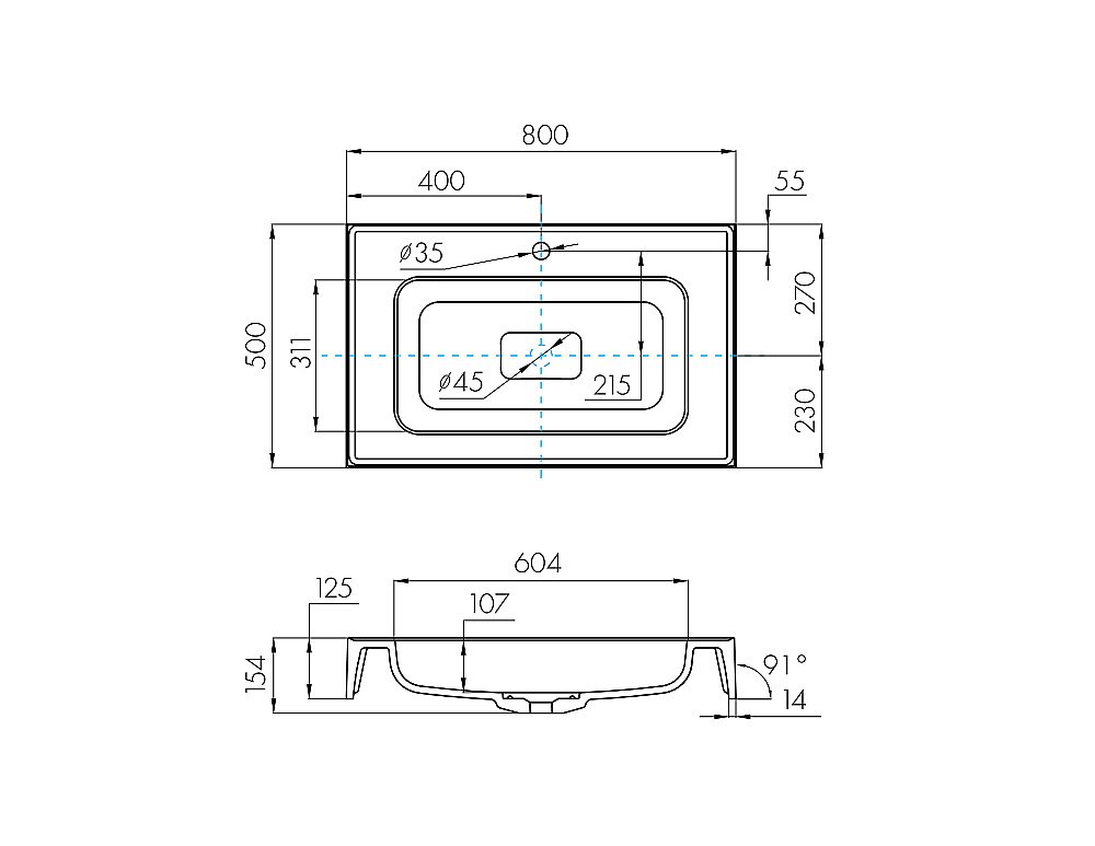 Раковина Акватон Ричмонд 80 1A70593KRD010 белая купить в интернет-магазине Sanbest