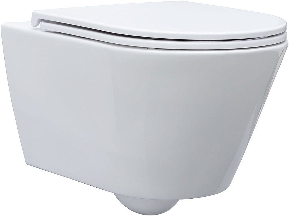 Унитаз подвесной Aquanet Lake белый с крышкой микролифт, безободковый купить в интернет-магазине Sanbest