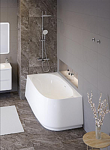 Акриловая ванна Cezares LUX 165х80 CZR-LUX-CORNER-165-80-58 белая купить в интернет-магазине Sanbest