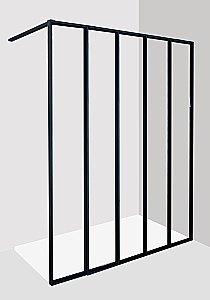 Душевое ограждение Jacob Delafon Nouvelle Vague 150 стекло прозрачное/профиль черный купить в интернет-магазине Sanbest