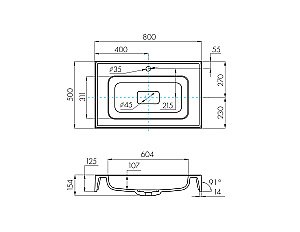 Раковина Акватон Ричмонд 80 1A70593KRD010 белая купить в интернет-магазине Sanbest
